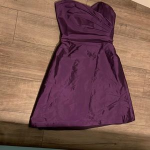 Alfred Sung. Purple strapless taffeta dress. Size 6. Like new.